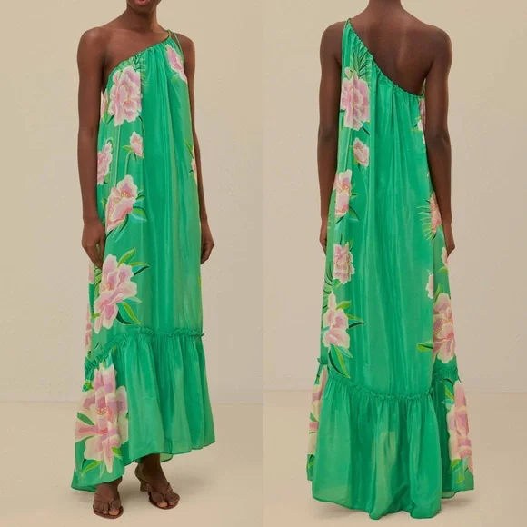 green emerald velvet dress Farm Rio